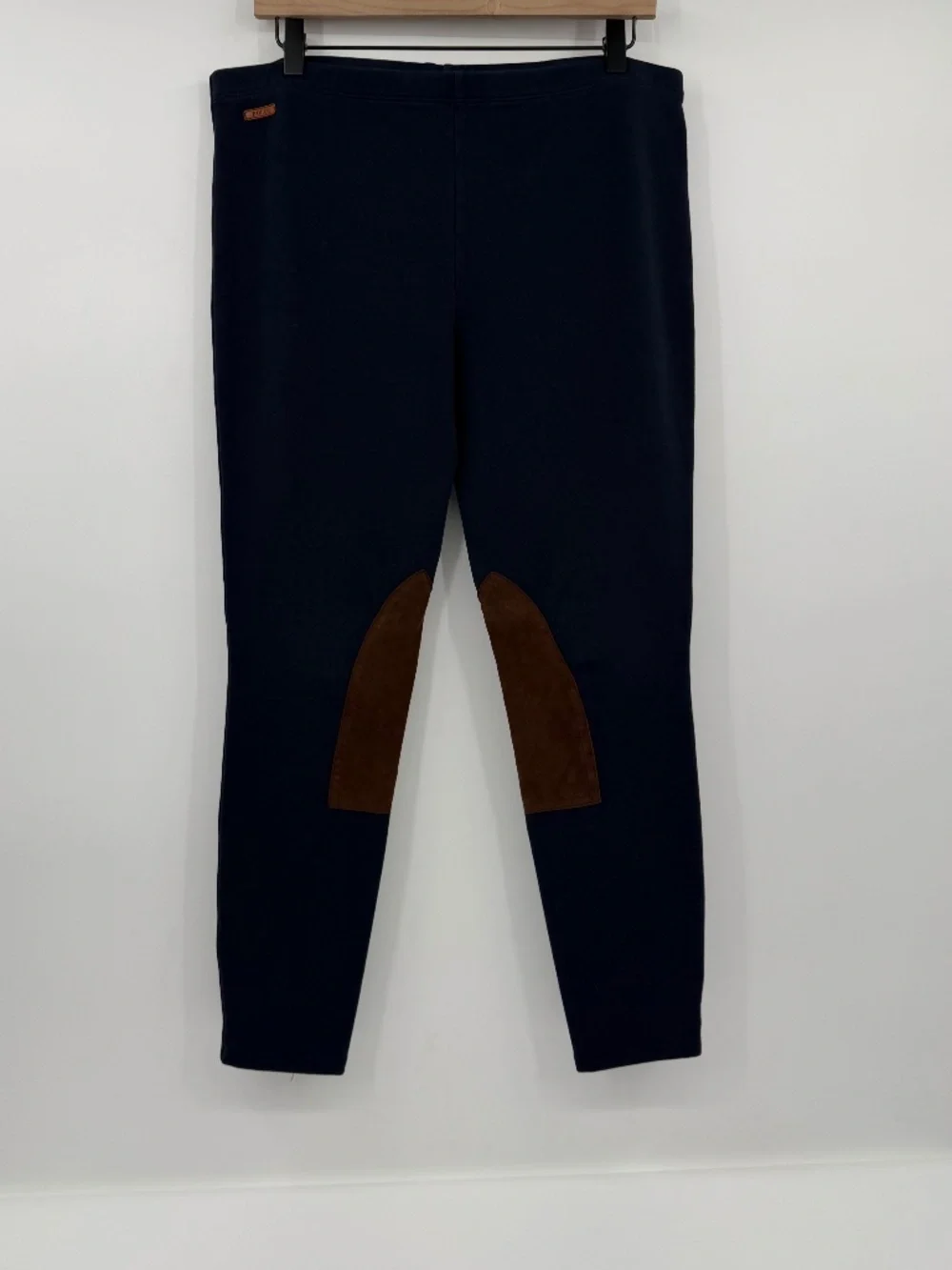 Polo Ralph Lauren Leggings Women XL Blue Equestrian Riding Suede Knee Pull On